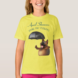 Camiseta Universo Adorável 3D Cachorro Fofo Chuvas de Abril