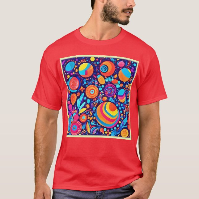 Camiseta Universo de bolhas de Abstrato vibrante (Frente)