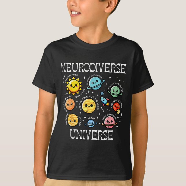 Camiseta Universo neurodiverso autismo espaço de conscienti (Frente)
