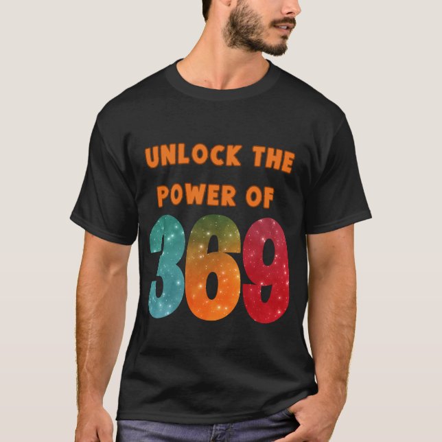 Camiseta unlock the power, tshirt with magic Tesla numbers  (Frente)