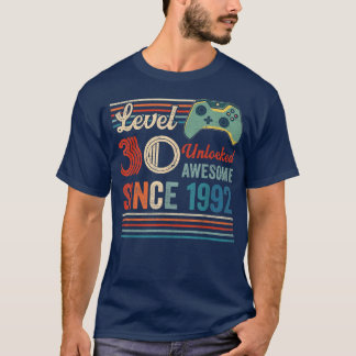 Camiseta Unlocked Level 30 Birthday 30 Year Old Video Game 