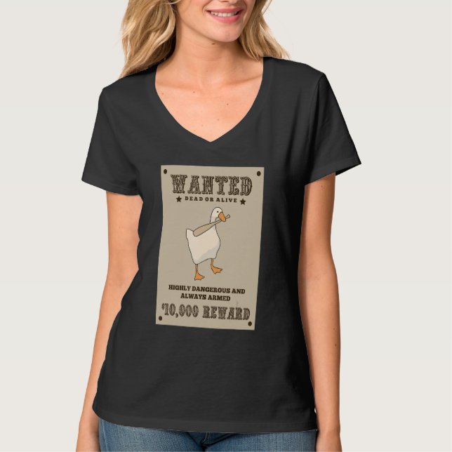 Camiseta Untitled Goose Game  Wanted (Frente)