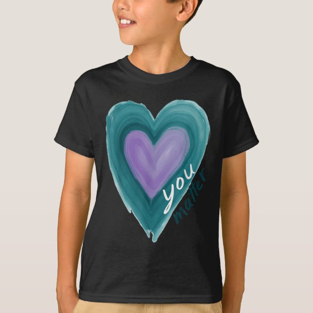 Camiseta Uplifting you  Suicide Prevention Heart Design  (Frente)