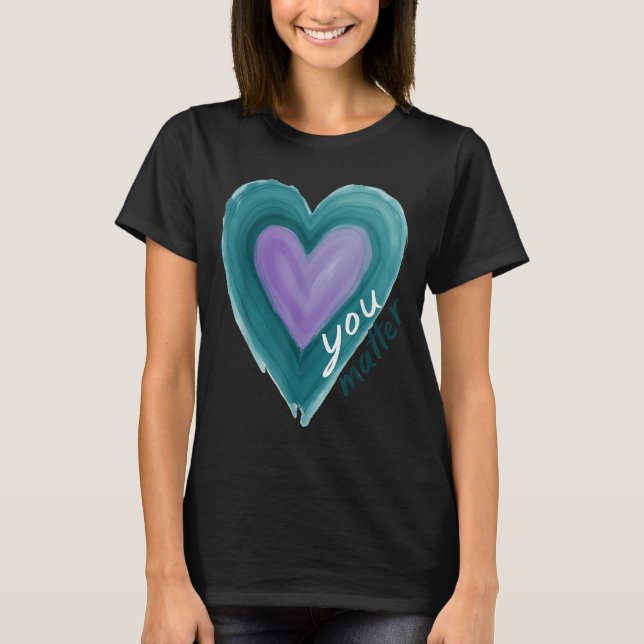 Camiseta Uplifting you  Suicide Prevention Heart Design  (Frente)