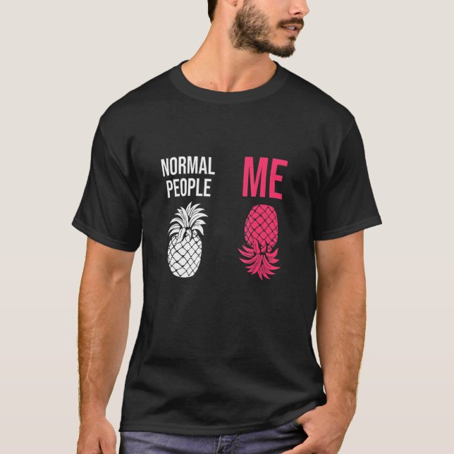Camiseta Upside Down Pineapple To Vanilla Swinger Joke (Frente)