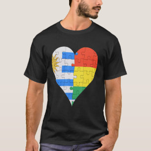 Camiseta Uraguyan Flag Heart
