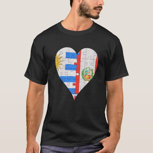 Camiseta Uraguyan Flag Heart (Frente)