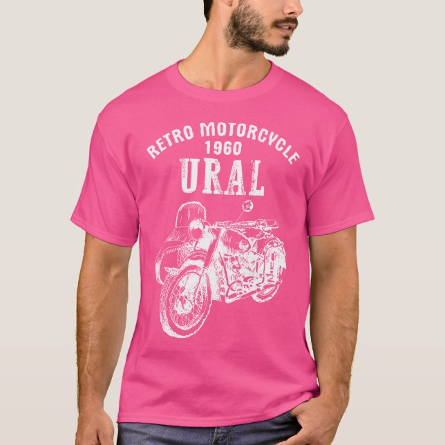 Camiseta Ural de Motocicleta Retro - Motocicleta Sidecar Vi (Frente)