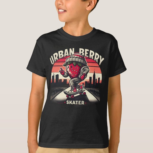 Camiseta Urban Berry Skater - Streetwear Strawberry (Frente)