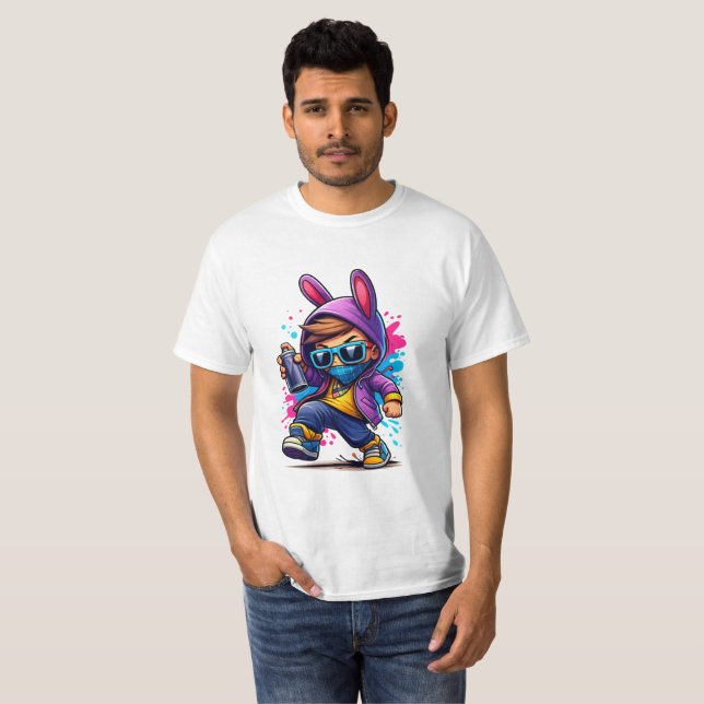 Camiseta Urban Bunny Graffiti Kid (Frente Completa)