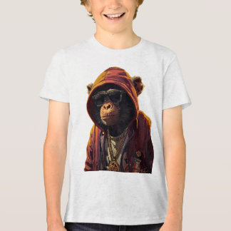 Camiseta Urban Chimp – Cool Chimpanzee with Hoodie and Gold