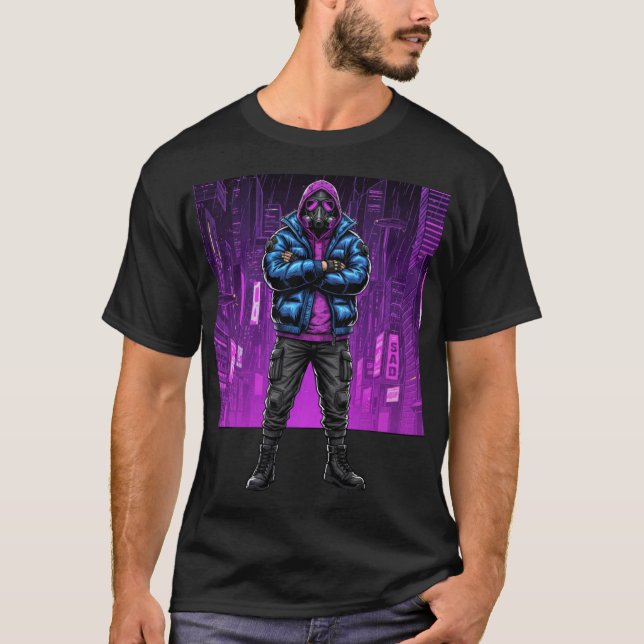 Camiseta Urban Gas Mask Rebel – Cyberpunk Streetwear Art (Frente)