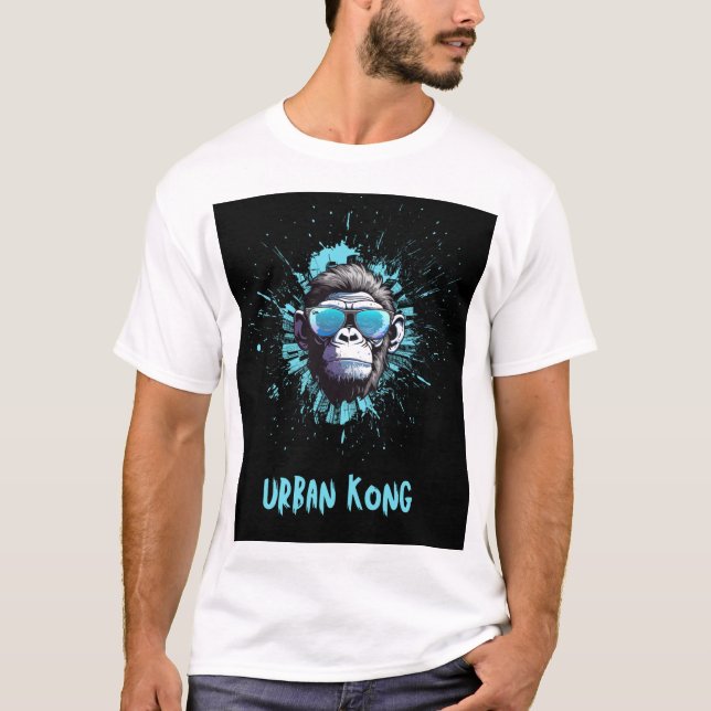 Camiseta Urban Kong Gorilla Design – Blue & Black Streetwea (Frente)
