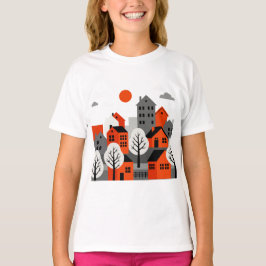 Camiseta Urban landscape in a modern and minimalist style
