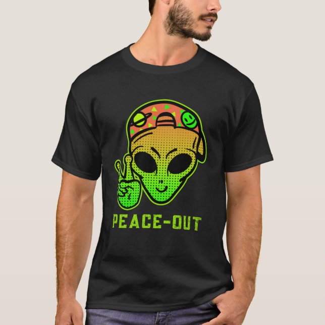 Camiseta Urban Legend Alien Streetwear PEACE OUT (Frente)