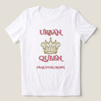CAMISETA URBAN QUEEN , WEAR YOUR CROWN WHITE/PINK TRI-BLEND