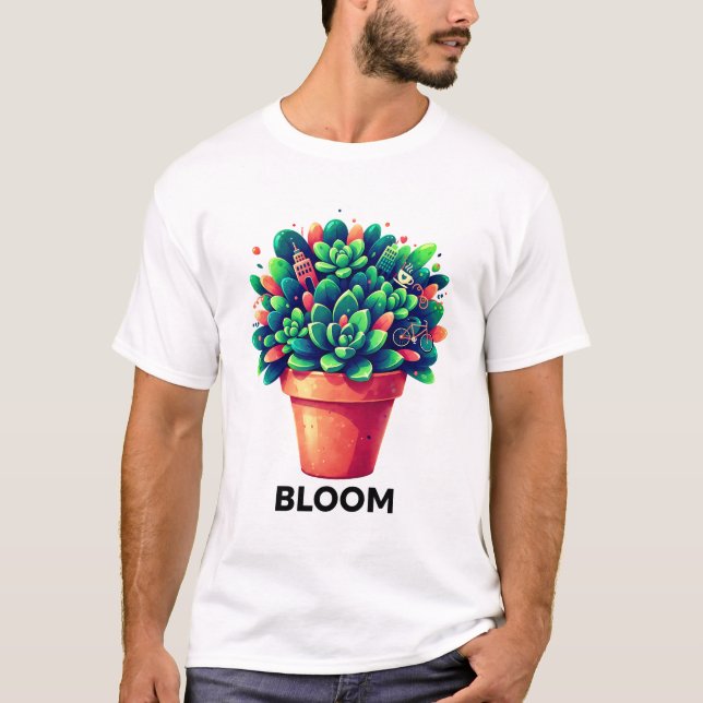 Camiseta Urbana Oasis Bloom - Estilo de Vida Bem Suculento  (Frente)