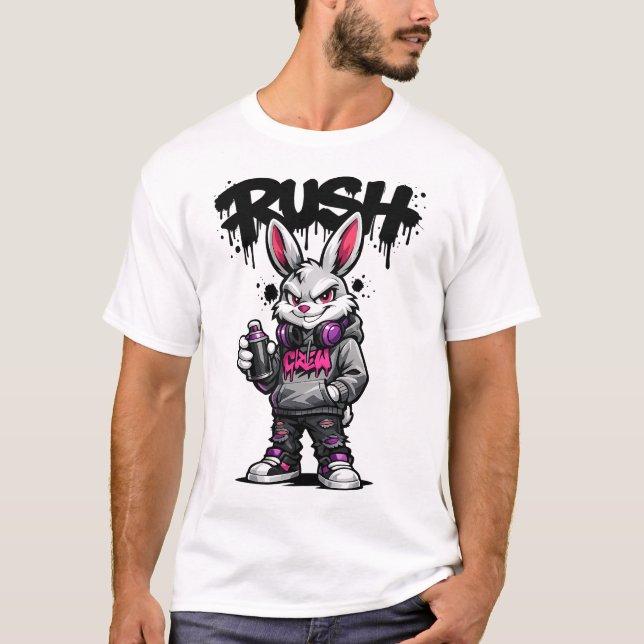 Camiseta Urbana Rebelde de Grafite de Coelho (Frente)