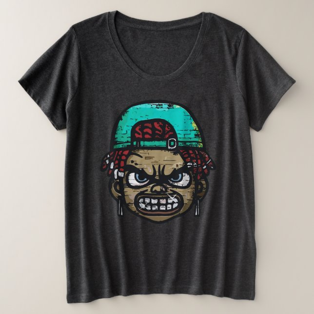 Camiseta Urbano Rebelde: Estilo de Grafite Face (Frente do Design)