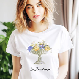 Camiseta Urn Jardim Romântico com Flores Francês