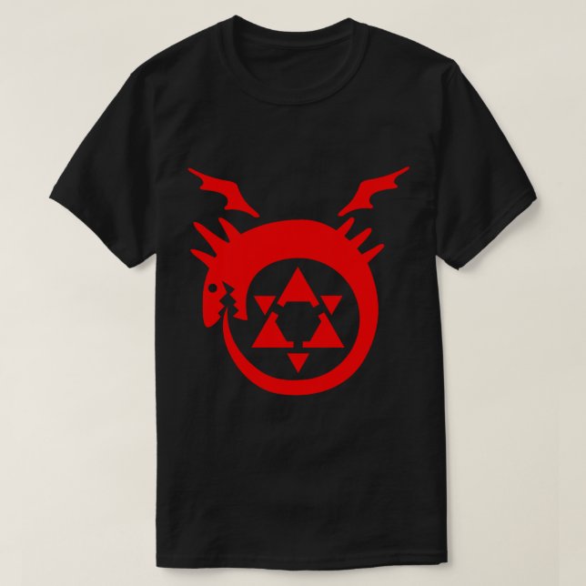 Camiseta Uroboro Alquimista FullMetal [vermelho] (Frente do Design)
