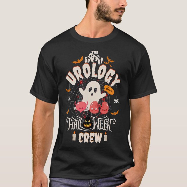 Camiseta Urologia Spooky Halloween Crew Cute Nurse Stu (Frente)