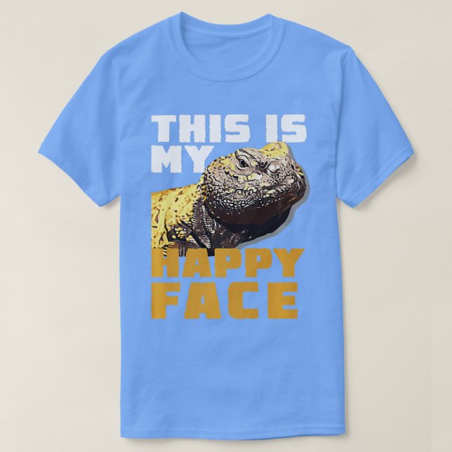 Camiseta Uromastyx Este É Meu Rosto Feliz Pet Engraçado Dab (Frente do Design)