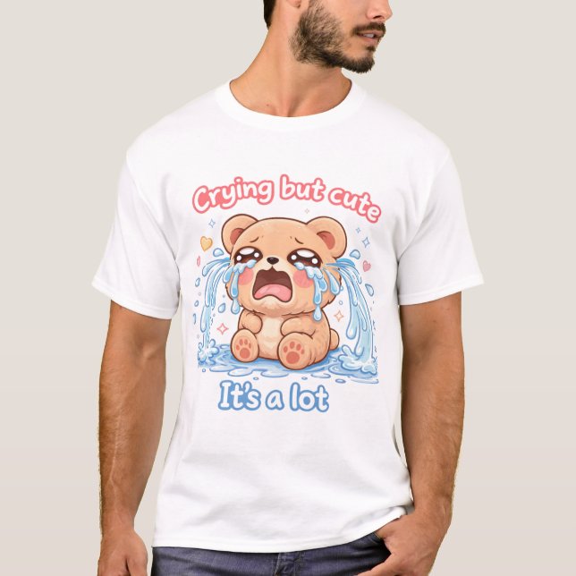Camiseta Ursa Chorona Kawaii – Meme Fofo de Choro (Frente)