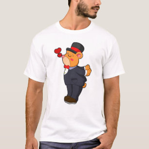 Camiseta Ursa como Almoço com Fato e Chapéu