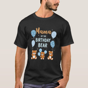 Camiseta Ursa de Aniversário Mãe Mamãe do Menino de Anivers