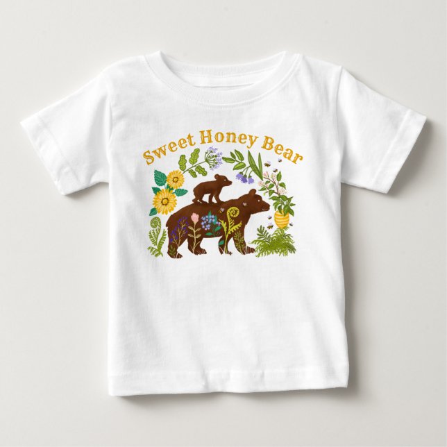 Camiseta Ursa de Mel doce mamãe e bebê (Frente)