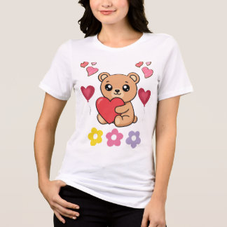 Camiseta Ursa de pelúcia fofa para o Dia dos Namorados