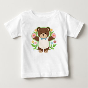 Camiseta Ursa de pelúcia marrom fofa desenho animado