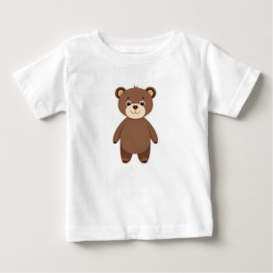 Camiseta Ursa de pelúcia marrom fofa desenho animado