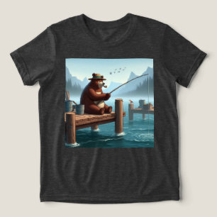 Camiseta Ursa montanhista rústica e vintage ao ar livre