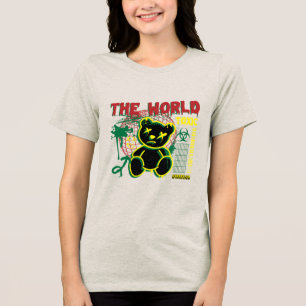 Camiseta Ursa o Mundo - Carregar-o com força e cuteno