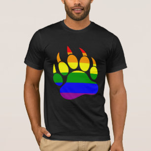 Camiseta Ursa Orgulho Arco-Íris Bandeira Pata Urso Gay