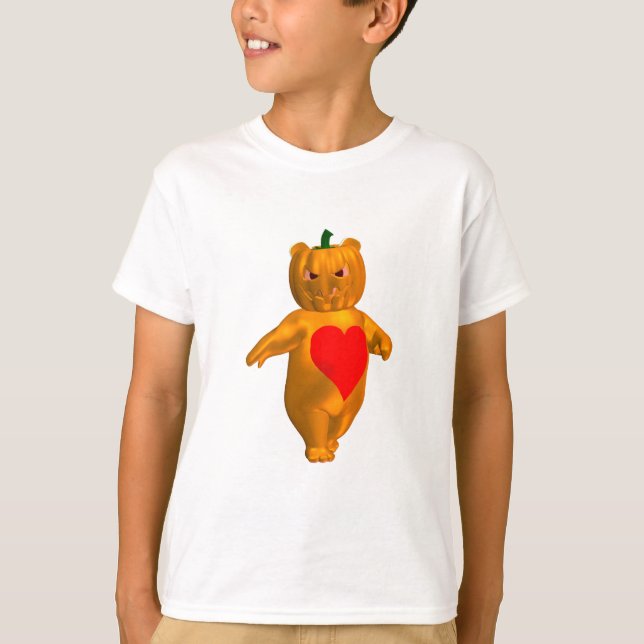 Camiseta Ursa Pequena e Fofa Com Cabeça de Abóbora (Frente)