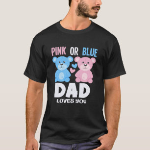 Camiseta Ursa Revelação de Gênero Papai Ama Você Rosa ou Az