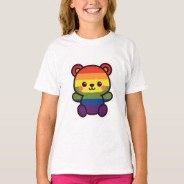Camiseta Ursinho Arco-Íris Kawaii - Uma Esmagada LGBTQ+ Org