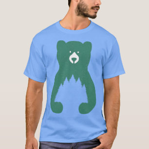 Camiseta ursinho bonitinho abraçando árvores