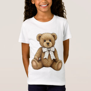 Camiseta Ursinho com Arco de Bolinhas branca