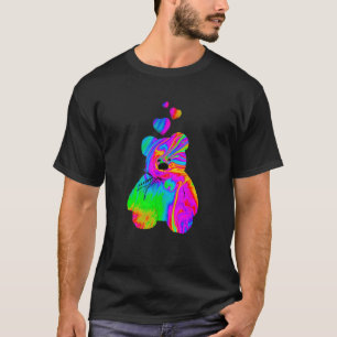 Camiseta Ursinho de cor do urso de pelúcia psicodélico com
