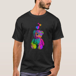 Camiseta Ursinho de cor do urso de pelúcia psicodélico com