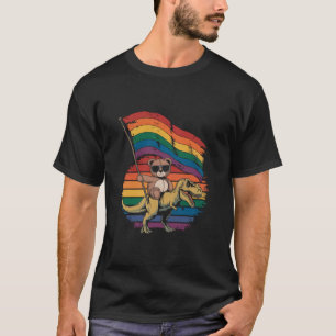 Camiseta Ursinho de peluche cavalgando dinossauro acenando