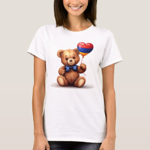 Camiseta ursinho de peluche e balão com a bandeira armênia.