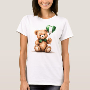 Camiseta ursinho de peluche e balão com a bandeira nigerian