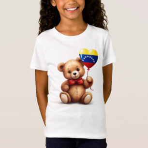 Camiseta ursinho de peluche e balão com a bandeira venezuel