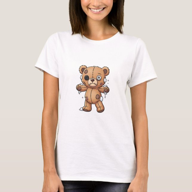 Camiseta Ursinho de pelúcia costurado (Frente)