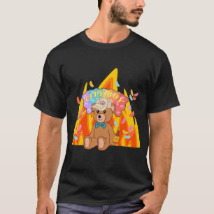 Camiseta Ursinho de pelúcia de verão Mikitiez vinho tinto f
